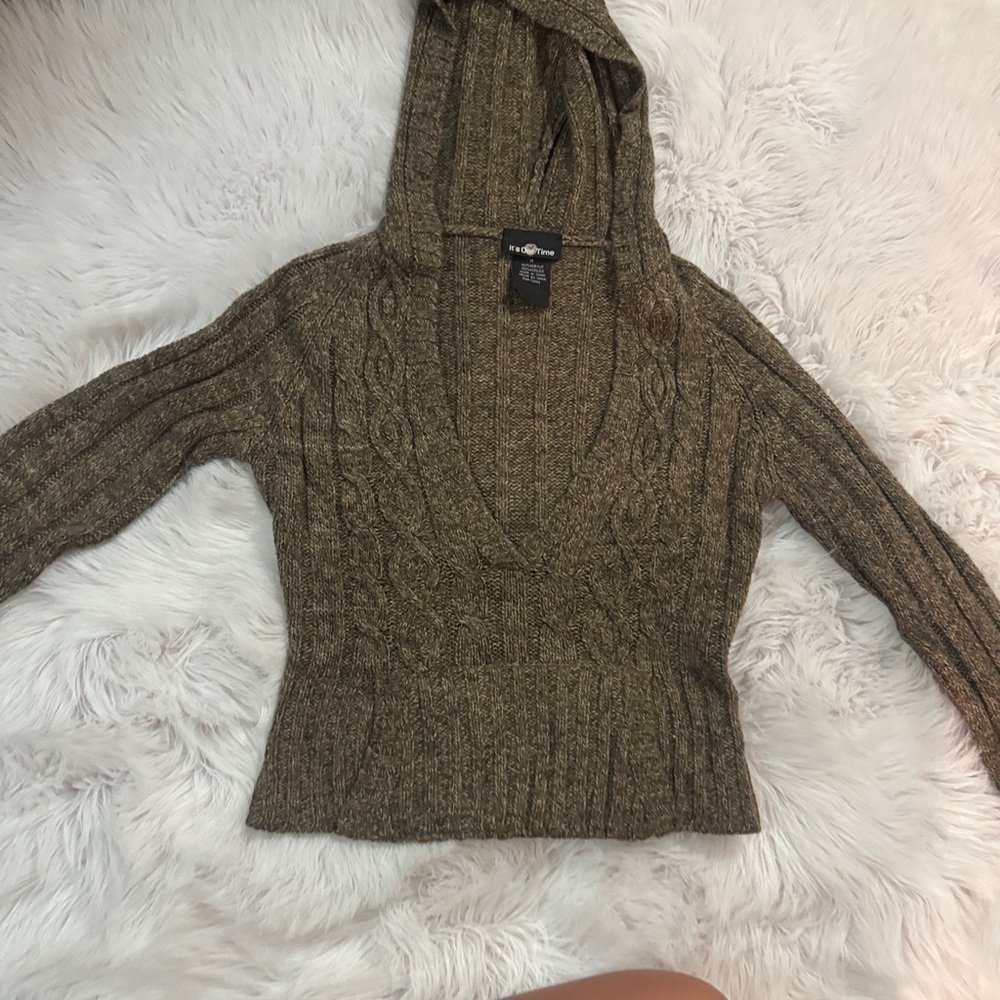It's Our Time Olive V-Neck Sweater